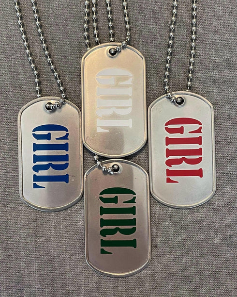 Vinyl Print Metal Tag - "GIRL"